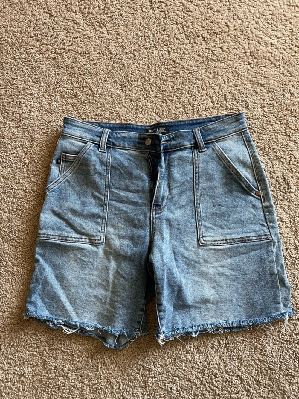 Judy Blue Light Blue Frayed Hem Denim Shorts